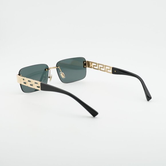 Versace VE2298 100287 Sunglasses Gold Rectangle Frame, Dark Grey Lenses main image 4